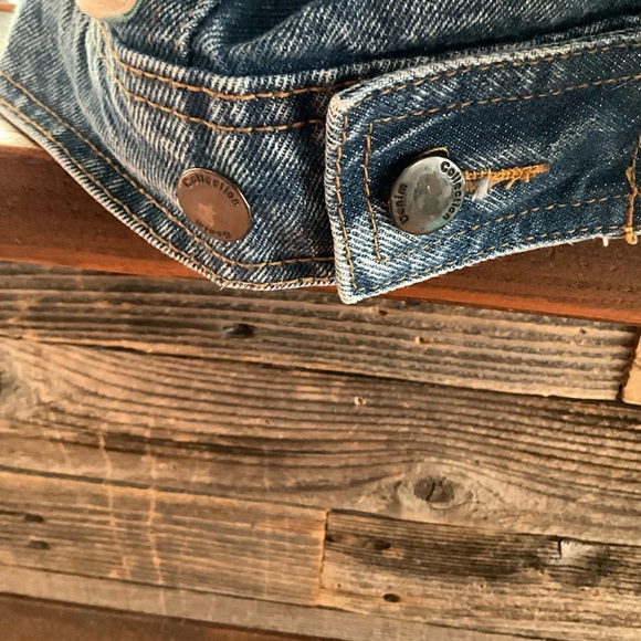 One of a Kind Handmade Denim Jacket with Paisley Design Back with Rhinestones - Picture 7 of 7